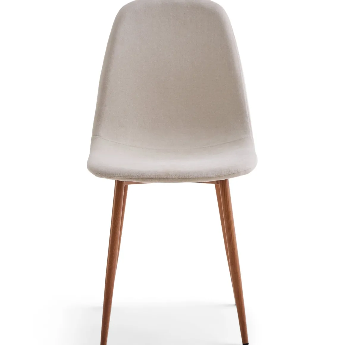 Anna spisebordsstol - beige tekstil med egelook
