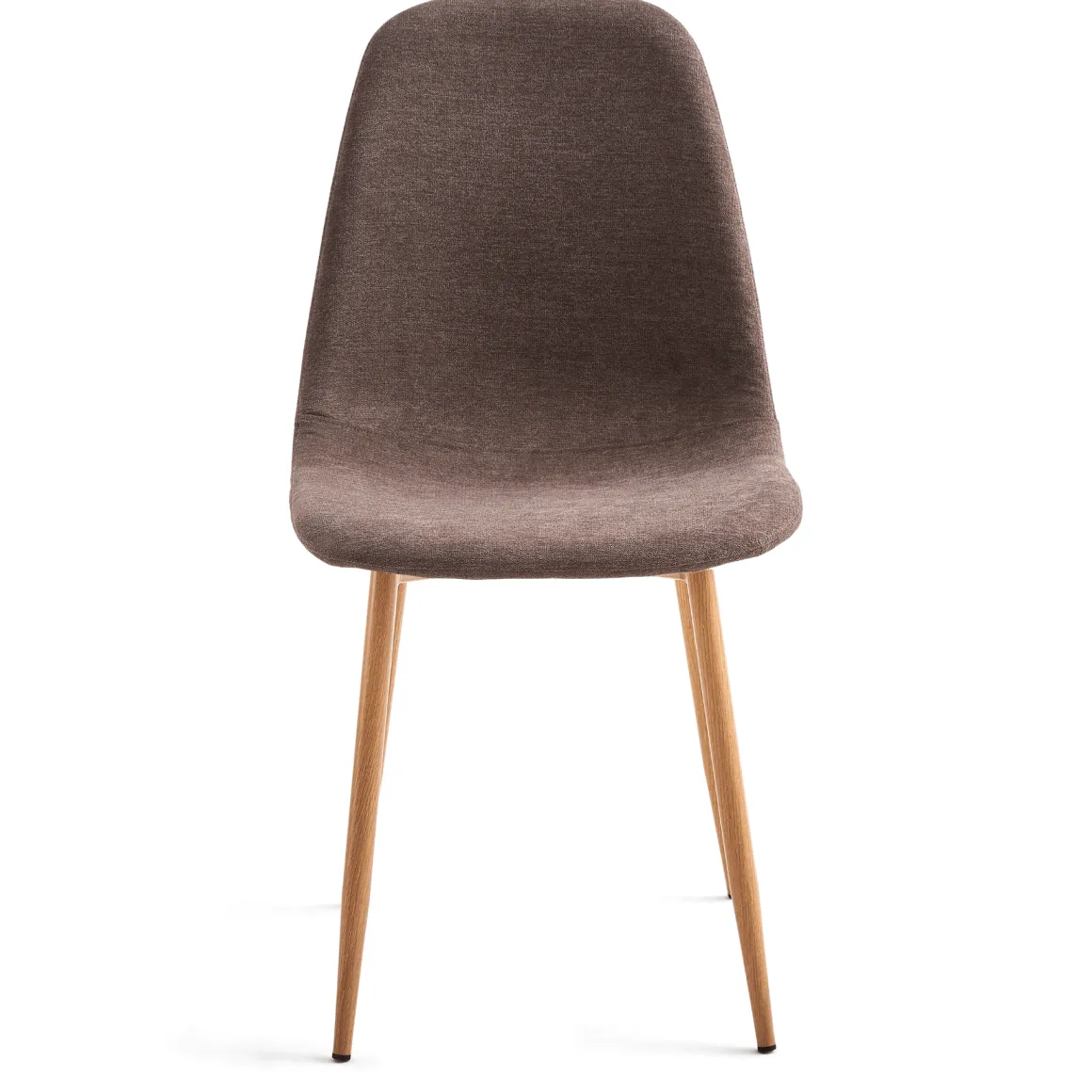 Anna spisebordsstol - brun tekstil med egelook