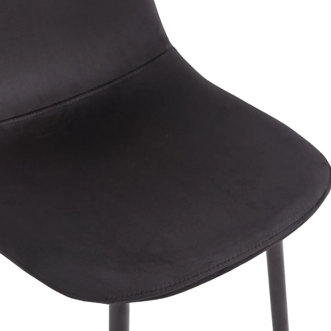 Anna spisebordsstol - polstret sort velour