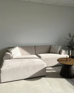 Arianna chaiselong sofa cream - Venstrevendt