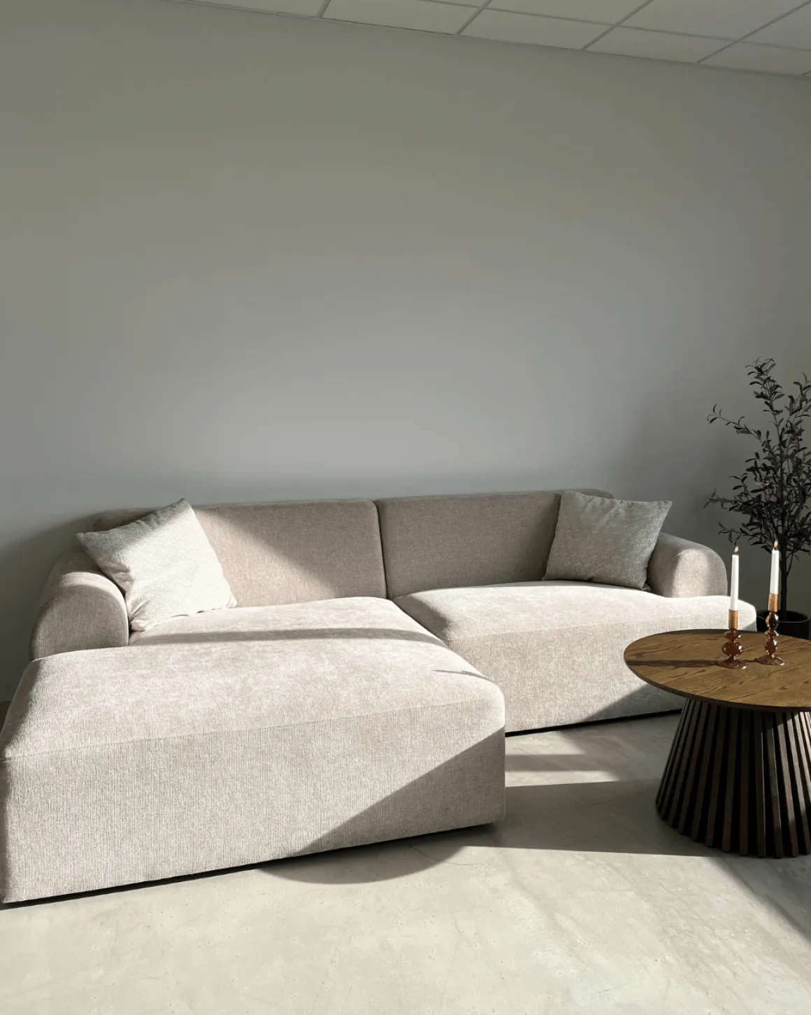 Arianna chaiselong sofa cream - Højrevendt
