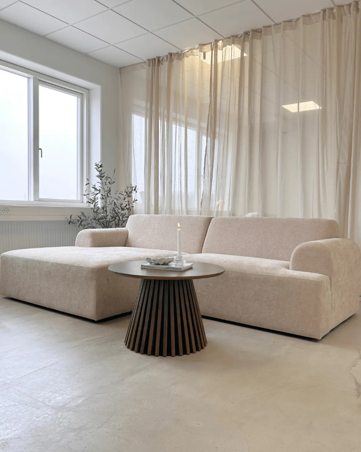 Arianna chaiselong sofa cream - Højrevendt
