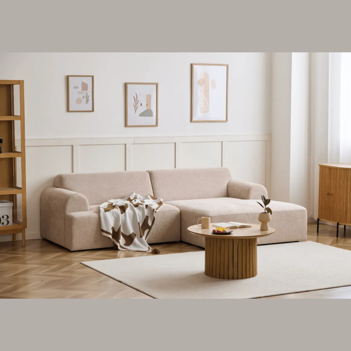 Arianna chaiselong sofa cream - Højrevendt