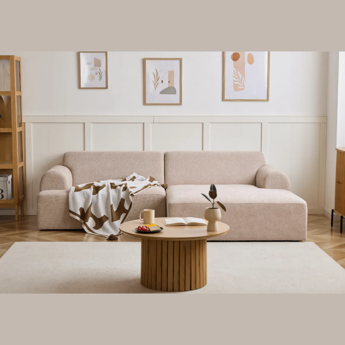 Arianna chaiselong sofa cream - Højrevendt