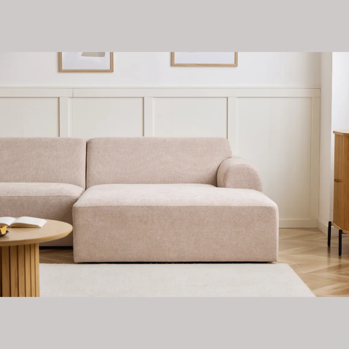 Arianna chaiselong sofa cream - Højrevendt