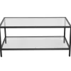 Bianca sort sofabord metalstel og glas - 100x50x40 cm