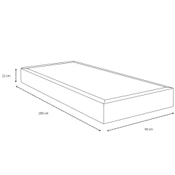 Boxmadras seng i beige 180x200 cm med 4 cm topmadras i PU-skum ekskl. ben