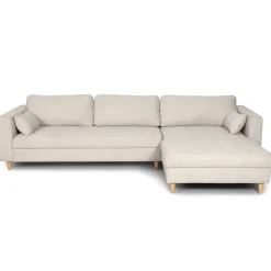 Brandy - Højrevendt og venstrevendt vendbar chaiselong sofa beige - L: 290 x D: 96 x H: 80 cm