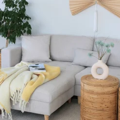 Brandy - Højrevendt og venstrevendt vendbar chaiselong sofa beige - L: 290 x D: 96 x H: 80 cm