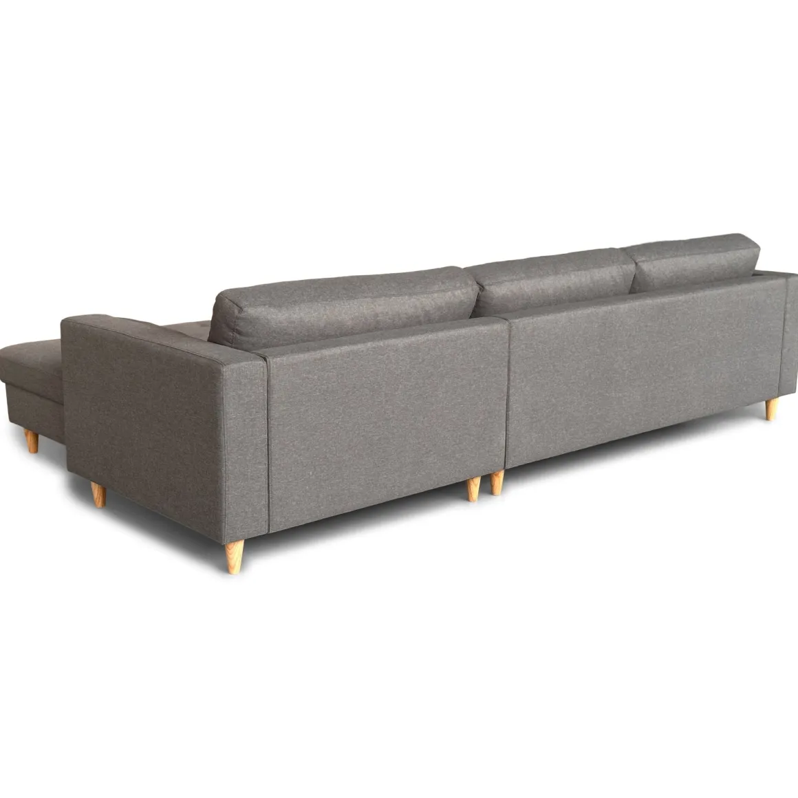 Brandy - Højrevendt og venstrevendt vendbar chaiselong sofa grå - L: 290 x D: 96 x H: 80 cm