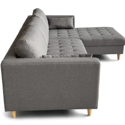 Brandy - Højrevendt og venstrevendt vendbar chaiselong sofa grå - L: 290 x D: 96 x H: 80 cm