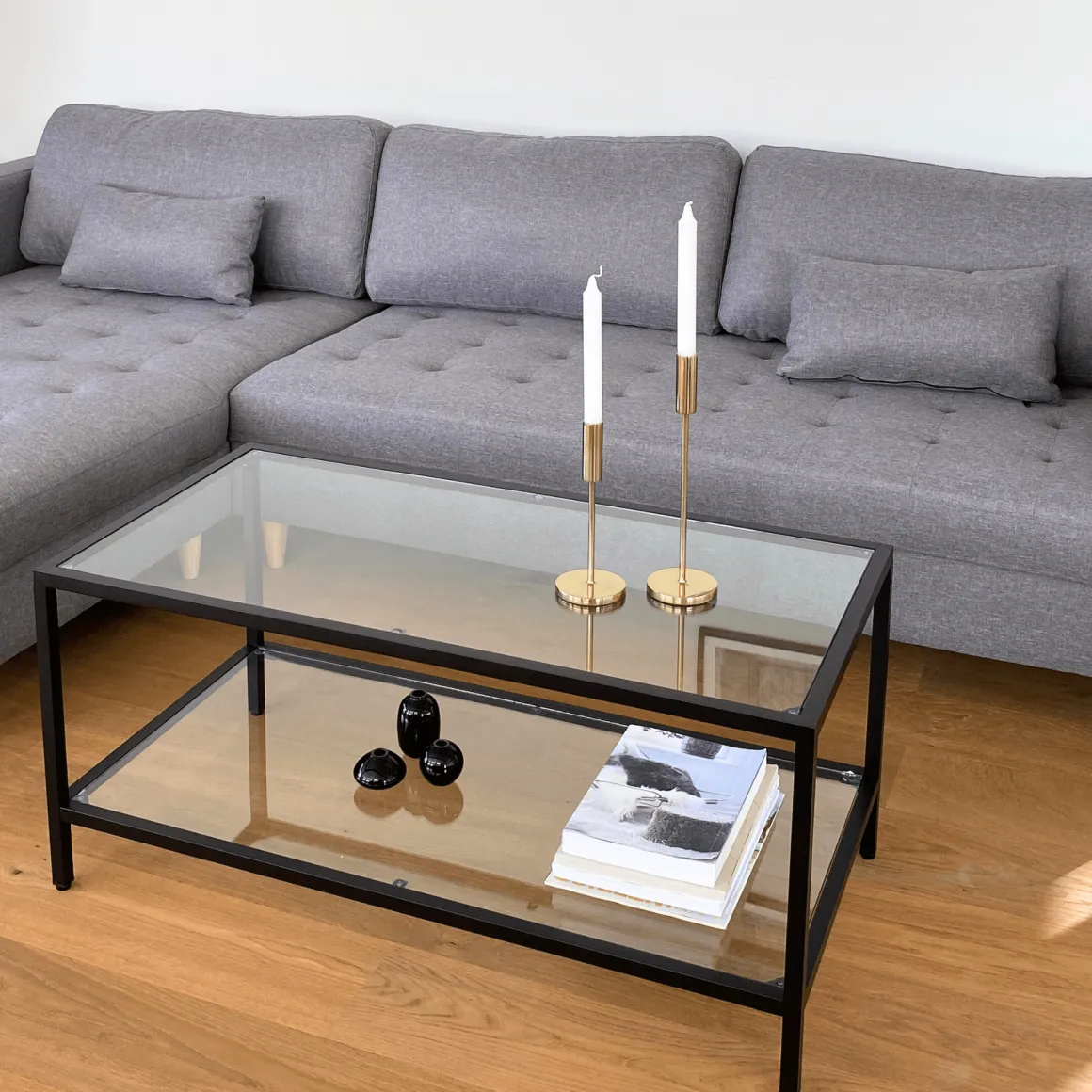 Brandy - Højrevendt og venstrevendt vendbar chaiselong sofa grå - L: 290 x D: 96 x H: 80 cm