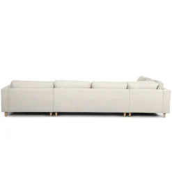 Brandy - højrevendt u-sofa i beige med chaiselong - L: 366 x D: 211 x H: 80 cm