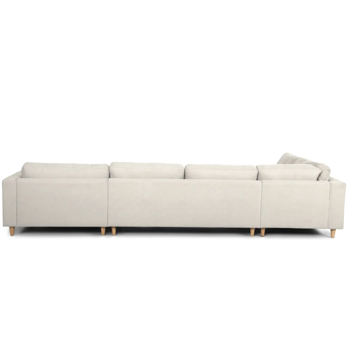 Brandy - højrevendt u-sofa i beige med chaiselong - L: 366 x D: 211 x H: 80 cm