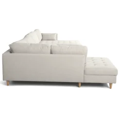 Brandy - højrevendt u-sofa i beige med chaiselong - L: 366 x D: 211 x H: 80 cm