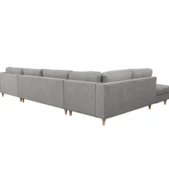 Brandy - højrevendt u-sofa i grå med chaiselong - L: 366 x D: 211 x H: 80 cm