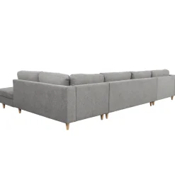 Brandy - venstrevendt u-sofa i grå med chaiselong - L: 366 x D: 211 x H: 80 cm