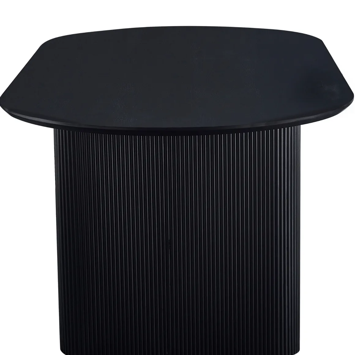 Carisma sort ovalt lamel spisebord 200 x 100 cm med søjleben