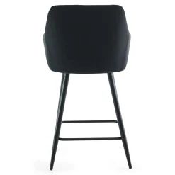 Carlo - barstol sort velour med armlæn 65 cm