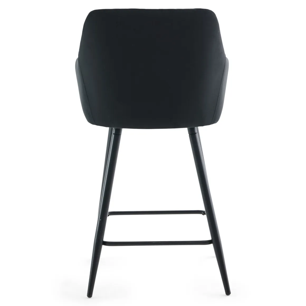 Carlo - barstol sort velour med armlæn 65 cm