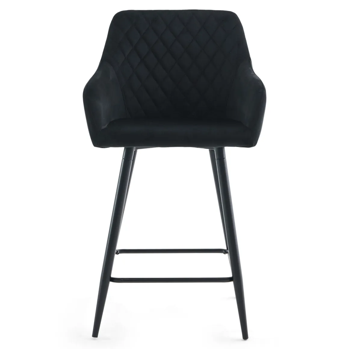 Carlo - barstol sort velour med armlæn 65 cm