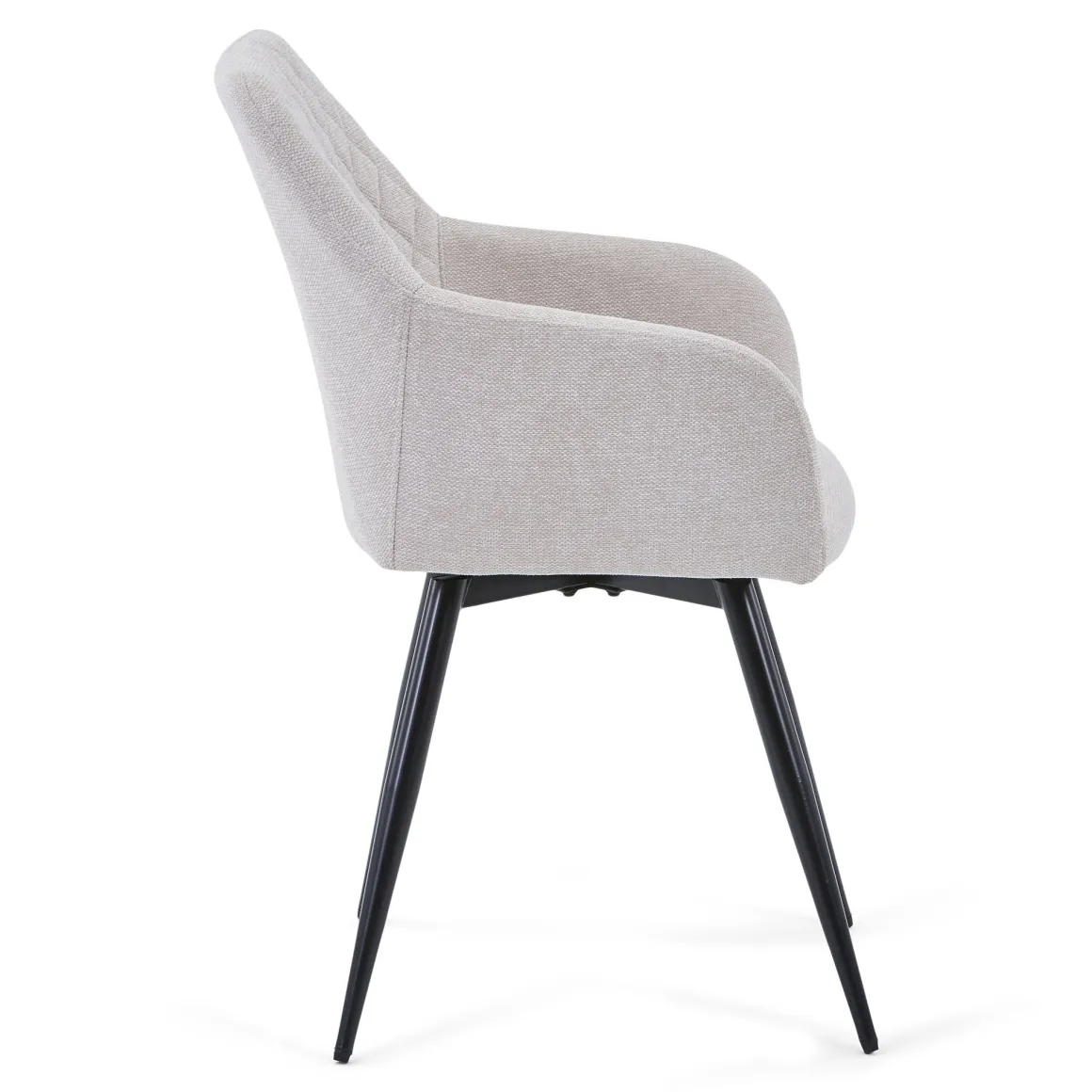 Carlo spisebordsstol - Beige polstret med drejefunktion 360 grader