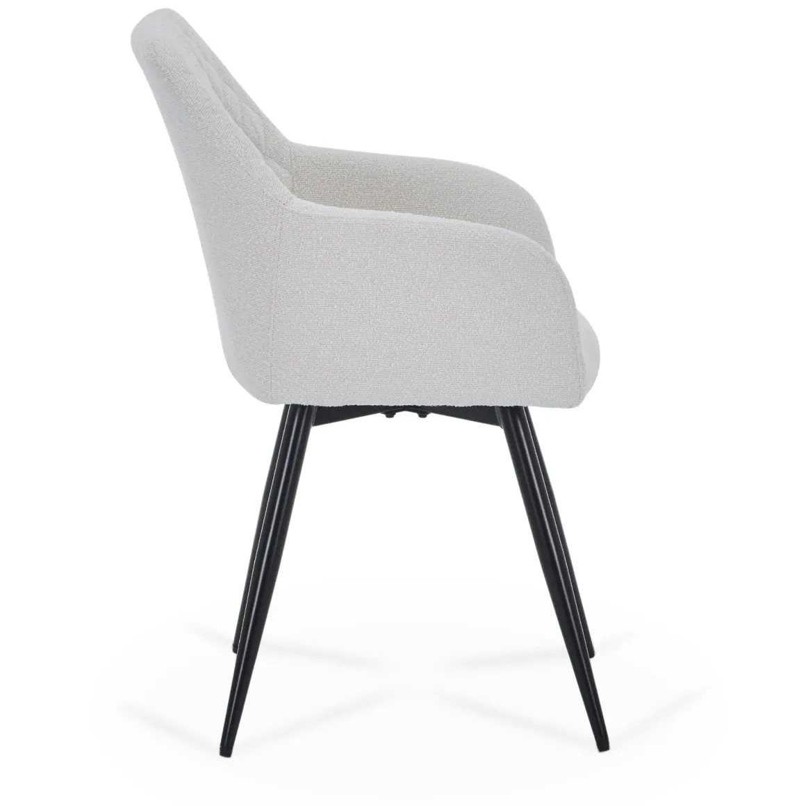 Carlo spisebordsstol - Hvid boucle med drejefunktion 360 grader