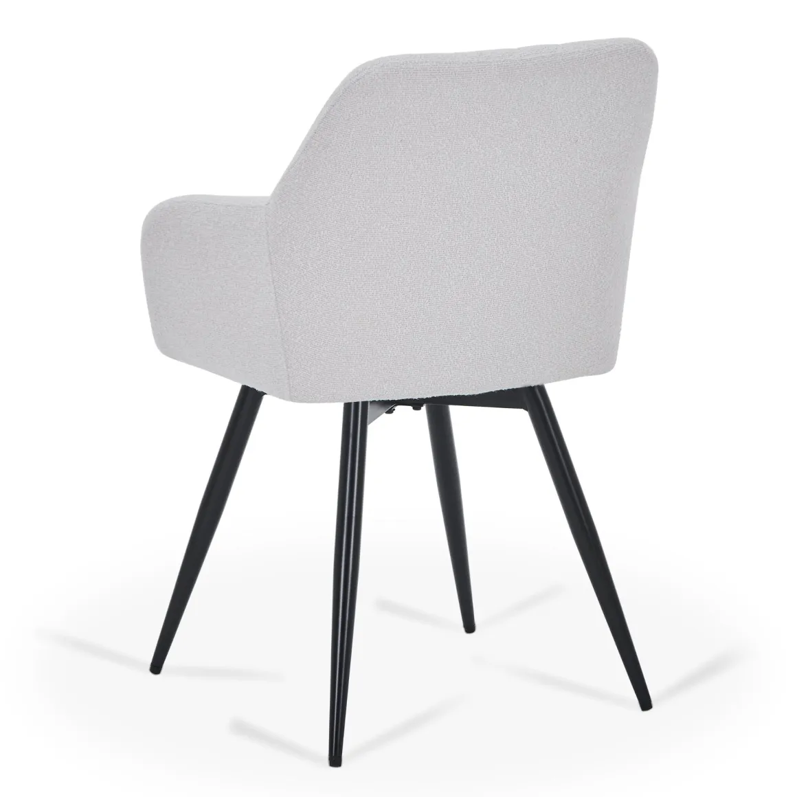 Carlo spisebordsstol - Hvid boucle med drejefunktion 360 grader