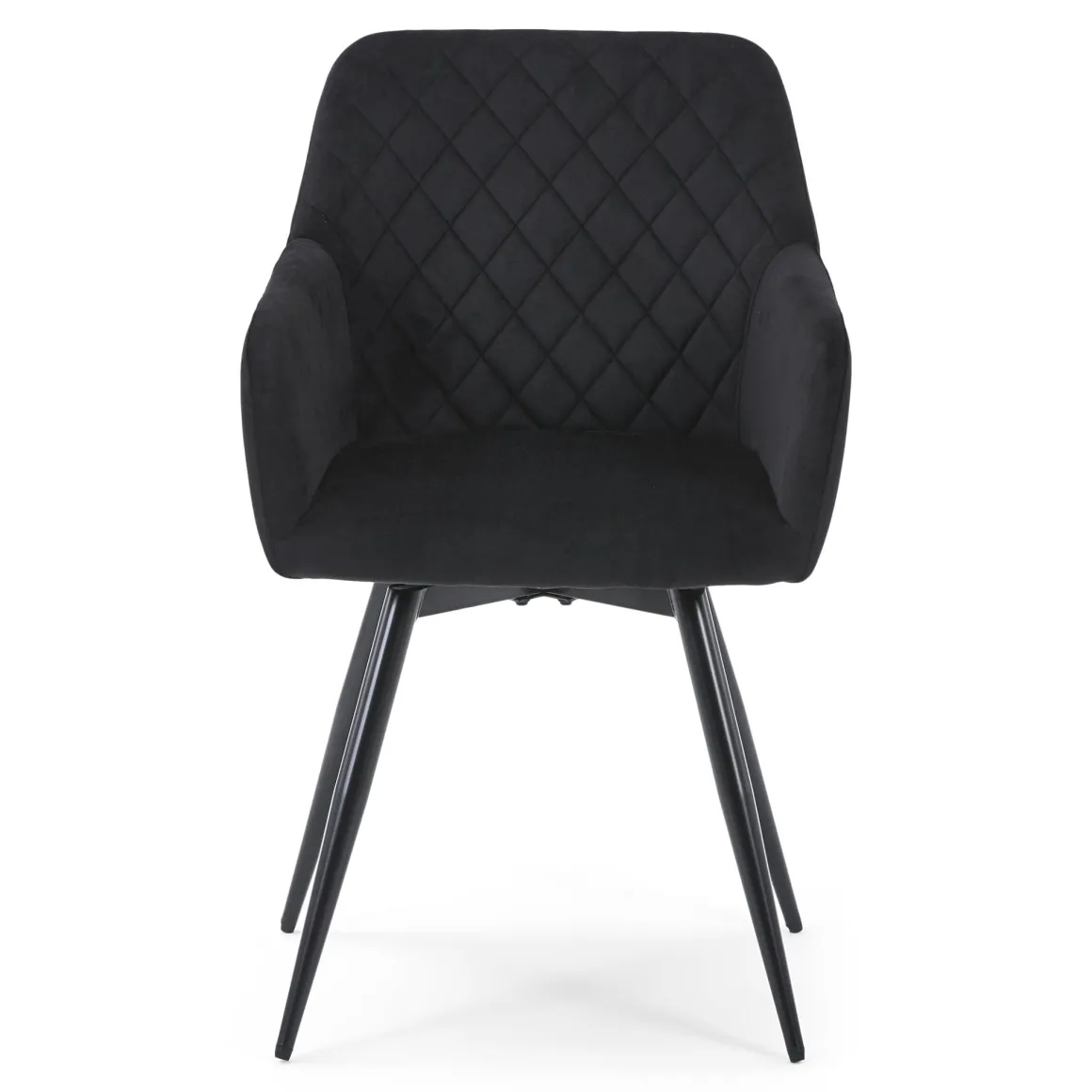 Carlo spisebordsstol - Sort velour med drejefunktion 360 grader