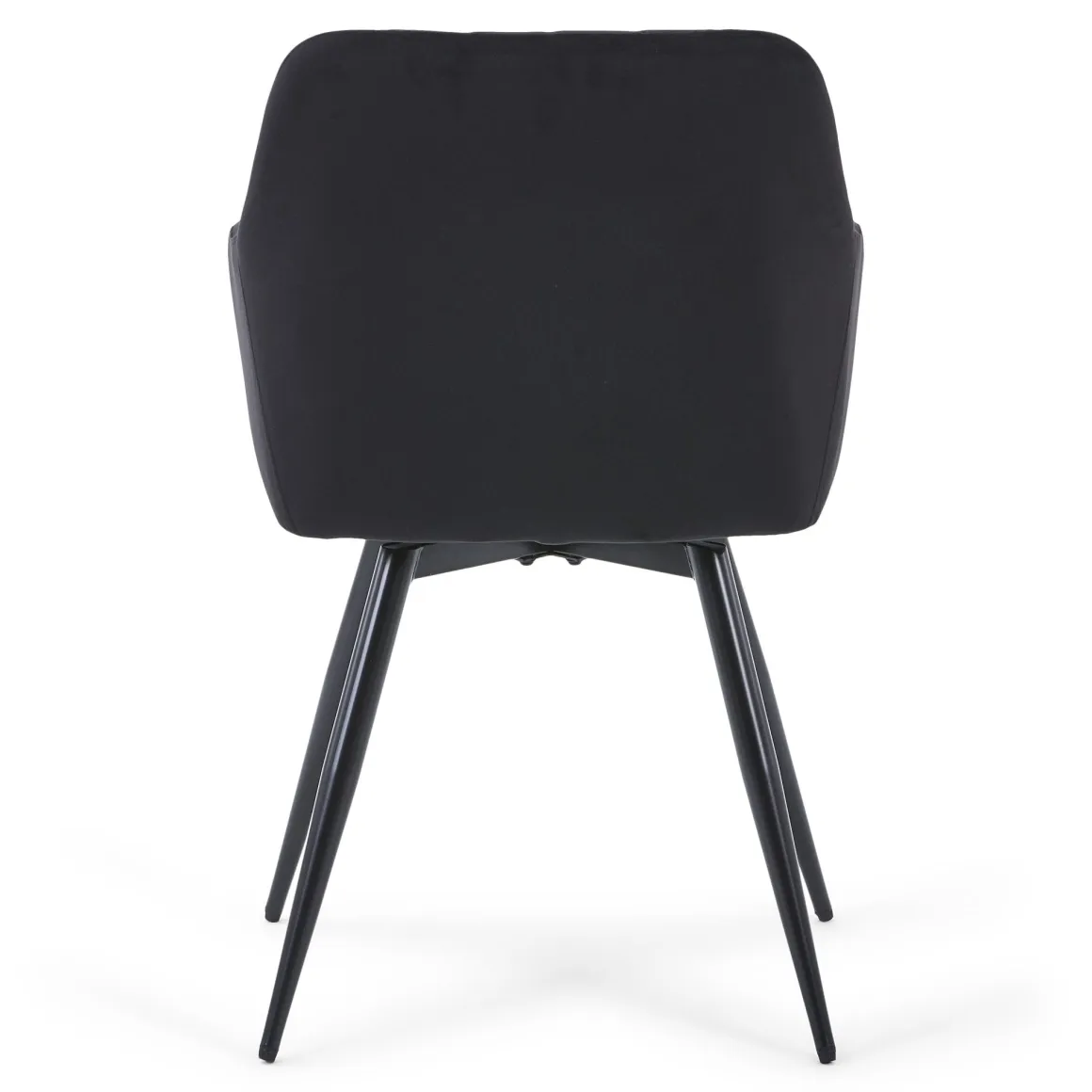 Carlo spisebordsstol - Sort velour med drejefunktion 360 grader