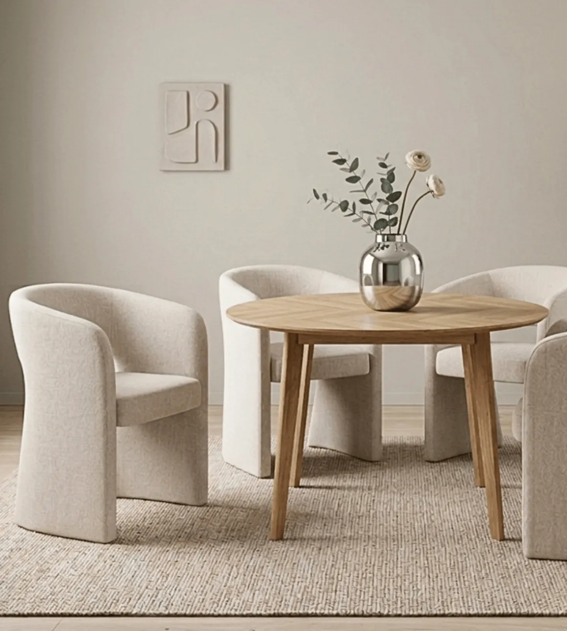 Daniella spisebordsstol med armlæn i beige