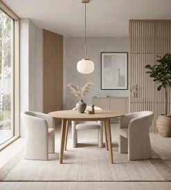 Daniella spisebordsstol med armlæn i beige