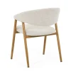 Ebba spisebordsstol - Beige tekstil med ben i egelook
