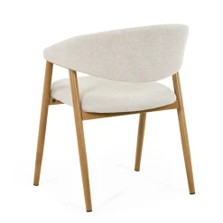 Ebba spisebordsstol - Beige tekstil med ben i egelook