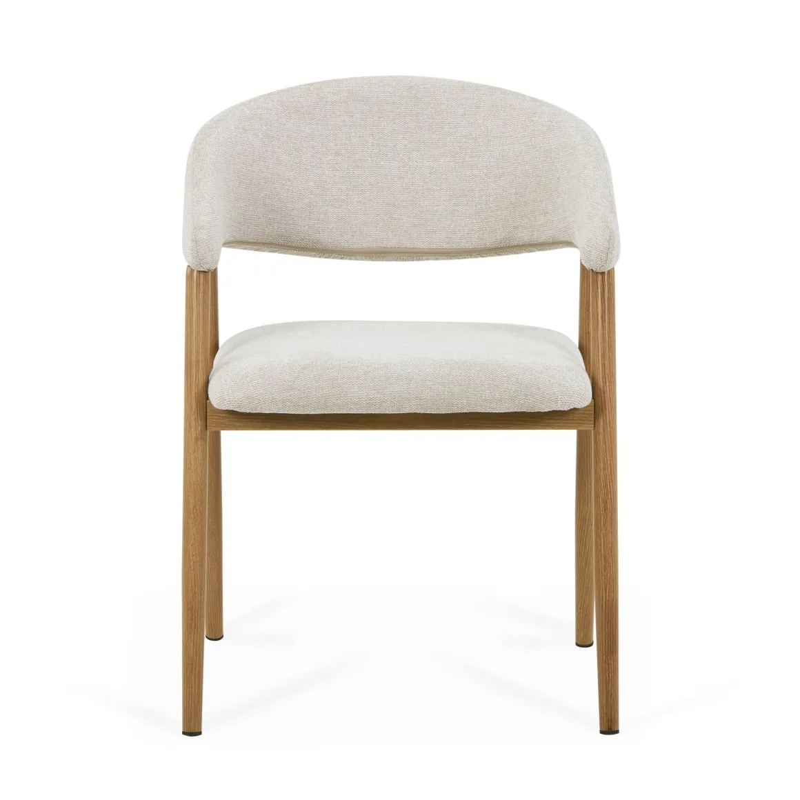 Ebba spisebordsstol - Beige tekstil med ben i egelook