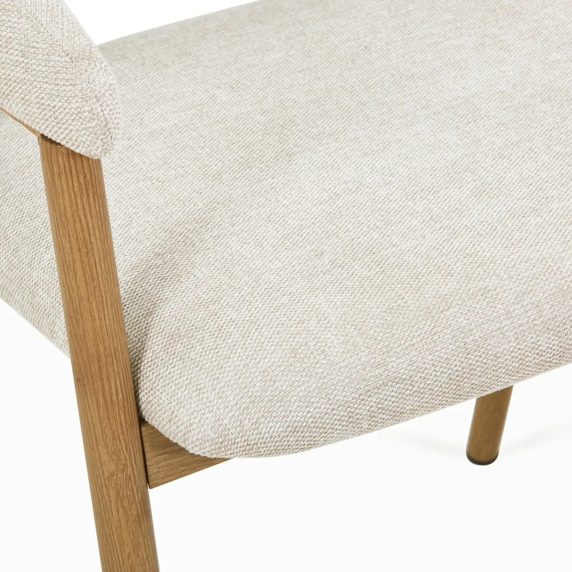 Ebba spisebordsstol - Beige tekstil med ben i egelook