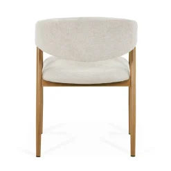 Ebba spisebordsstol - Beige tekstil med ben i egelook