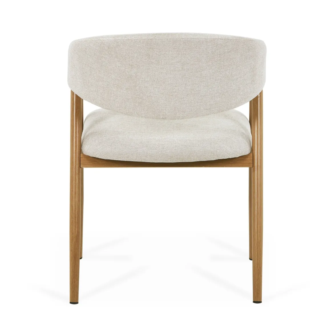 Ebba spisebordsstol - Beige tekstil med ben i egelook
