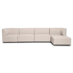 Emilia modulsofa i beige 4 moduler med højre- og venstrevendt chaiselong L: 328 X D: 158 X H: 72 cm