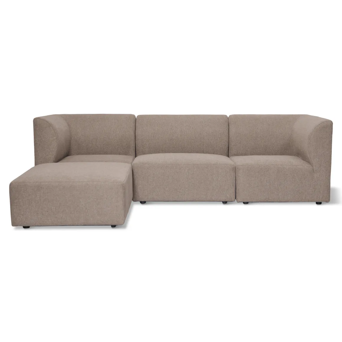 Emilia modulsofa i sand 3 moduler højre- og venstrevendt chaiselong L: 243 X D: 158 X H: 72 cm