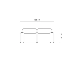 Emilia modulsofa i sand 2 moduler L: 158 X D: 79 X H: 72 cm