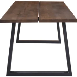 Esther plankebord - 200x95 cm - i smoked eg med firkantet ben - (Forberedt til tillægsplader)