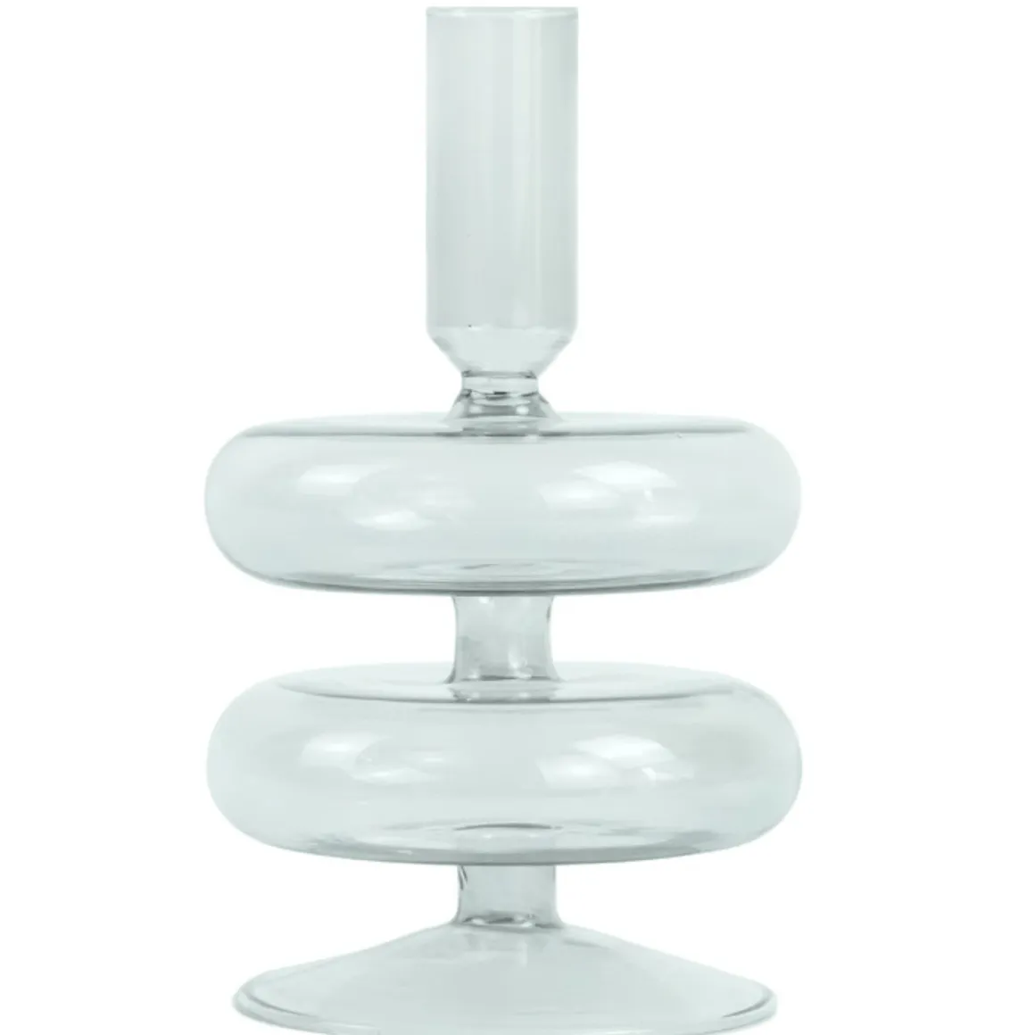 Fairy glas lysestage grå 15 cm