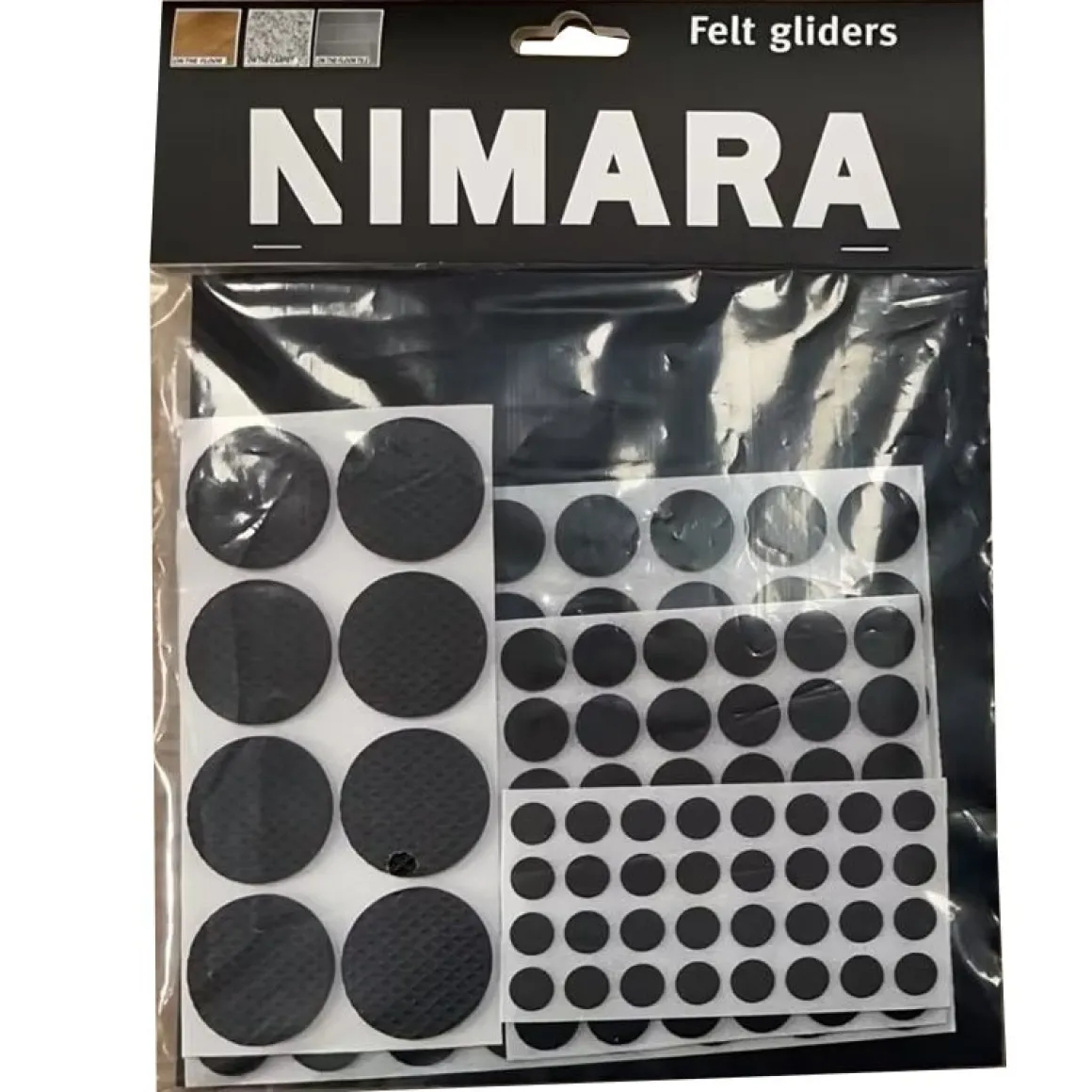 Filtpuder/møbelpuder til gulvbeskyttelse (125 stk/pk)