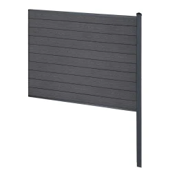 Finley komposithegn afslutningsmodul - H: 150 x L: 185 cm - Antracitgrå/sort