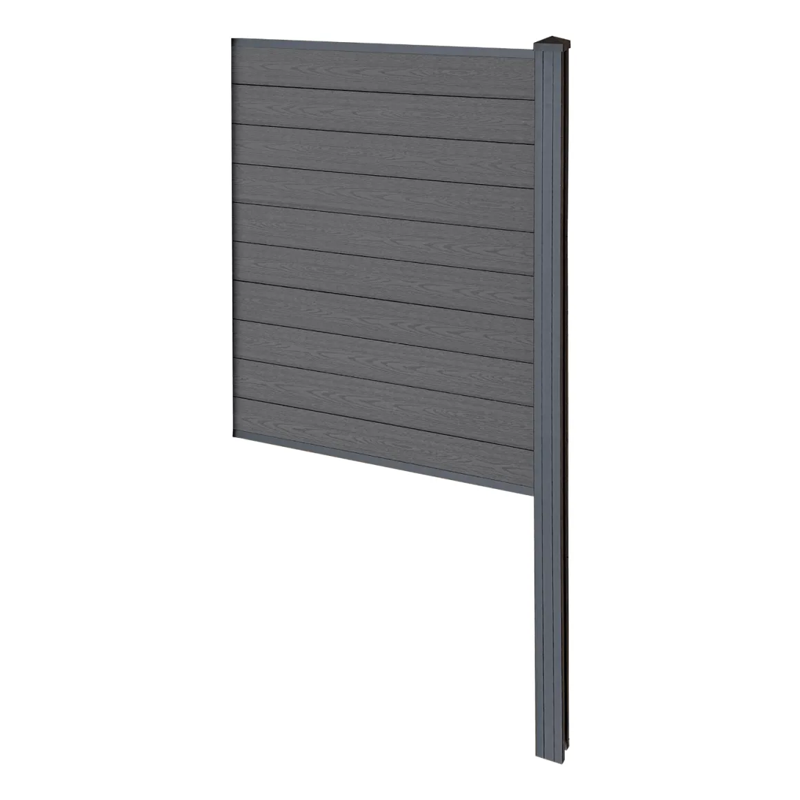 Finley komposithegn afslutningsmodul - H: 150 x L: 95 cm - Antracitgrå/sort