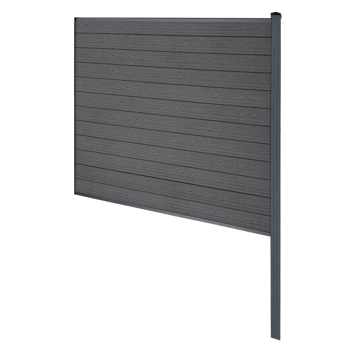Finley komposithegn afslutningsmodul - H: 180 x L: 185 cm - Antracitgrå/sort