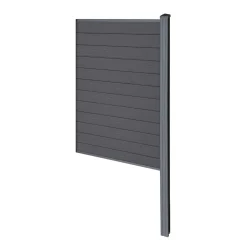 Finley komposithegn afslutningsmodul - H: 180 x L: 95 cm - Antracitgrå/sort