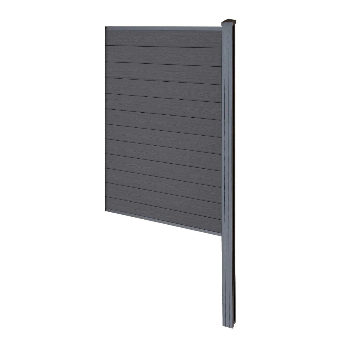 Finley komposithegn afslutningsmodul - H: 180 x L: 95 cm - Antracitgrå/sort