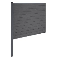 Finley komposithegn midtermodul - H: 180 x L: 185 cm - Antracitgrå/sort